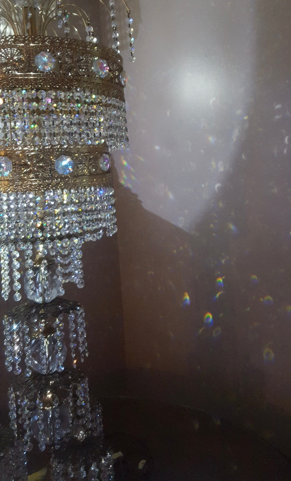 Hollywood Regency Crystal Table Lamp