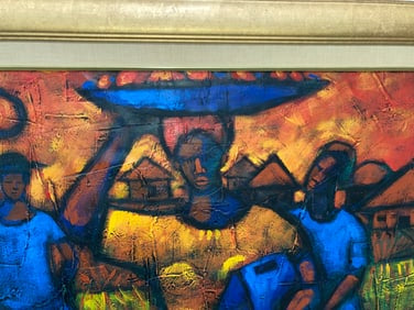 Large Signed Modern Oil on Canvas by Buchi Upjohn d. 2001
