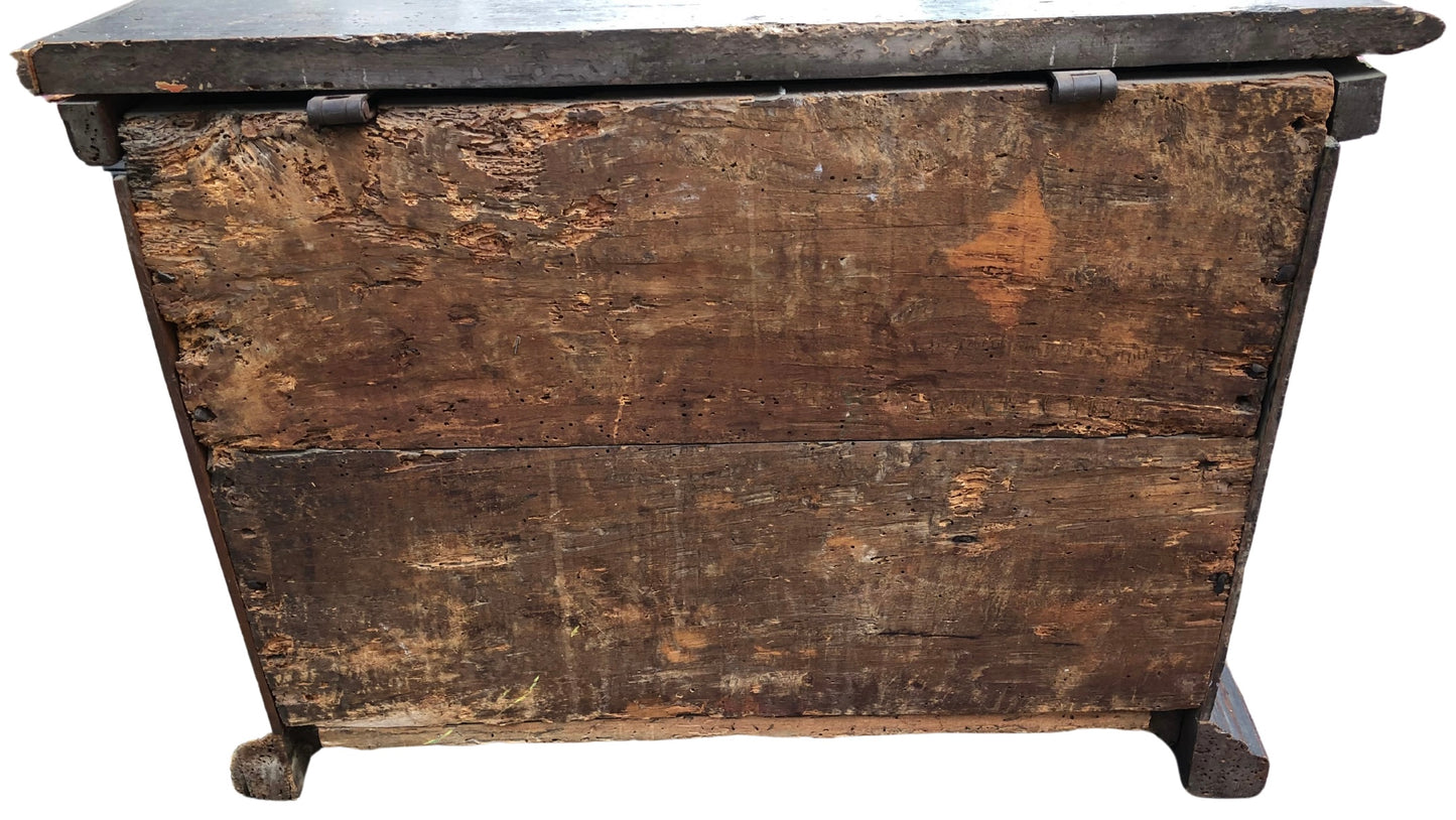 Medieval 17th Century European Armorial Box With Coat of Arms