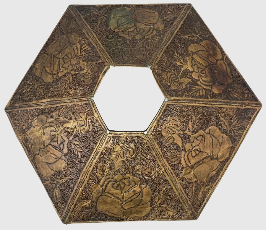 One Of A Kind WWI Custom Made And Signed Military Brass Punched/Pierced Lampshade