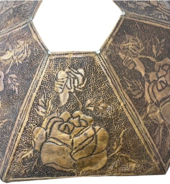 One Of A Kind WWI Custom Made And Signed Military Brass Punched/Pierced Lampshade