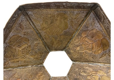 One Of A Kind WWI Custom Made And Signed Military Brass Punched/Pierced Lampshade