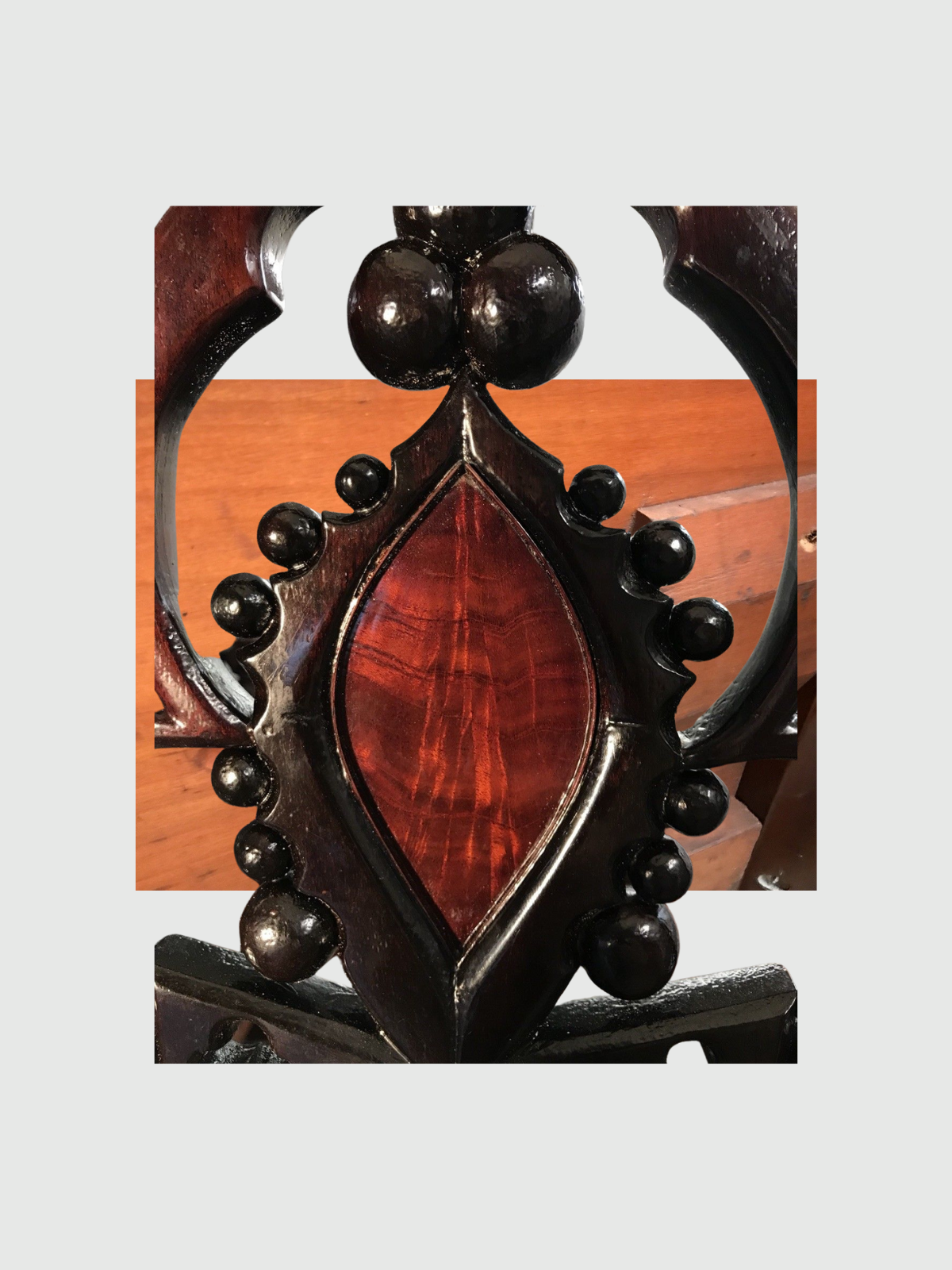 American Gothic Flame Mahogany Bed circa 1840
