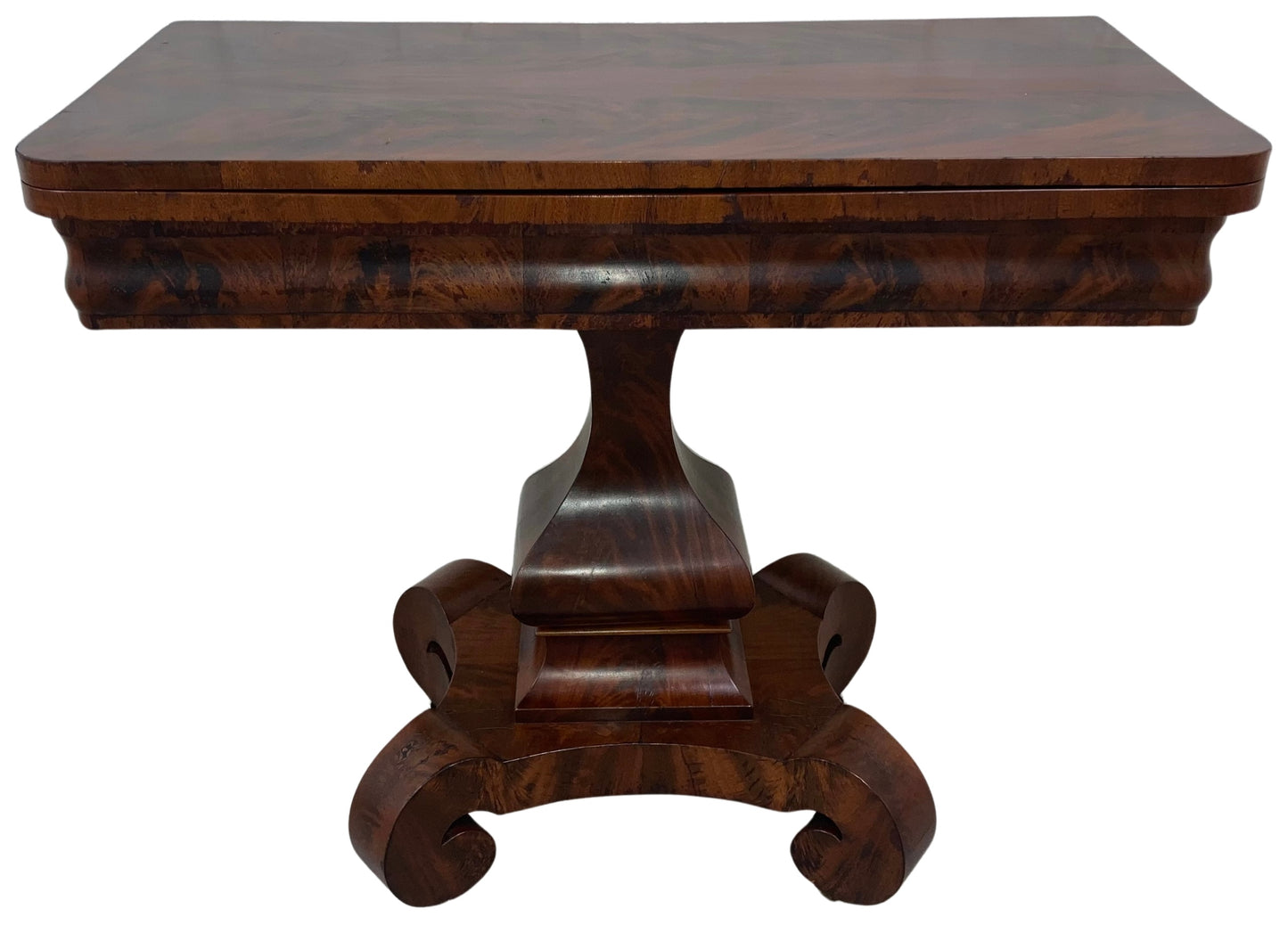 Neoclassical Flame Mahogany Game Table c. 1840’s