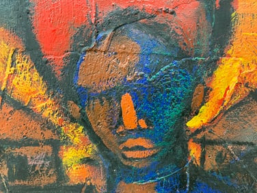 Large Signed Modern Oil on Canvas by Buchi Upjohn d. 2001