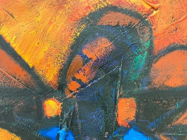 Large Signed Modern Oil on Canvas by Buchi Upjohn d. 2001