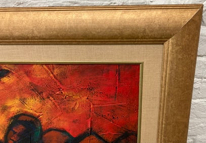 Large Signed Modern Oil on Canvas by Buchi Upjohn d. 2001