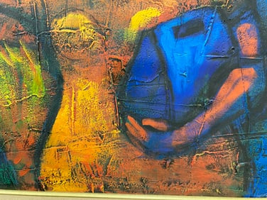 Large Signed Modern Oil on Canvas by Buchi Upjohn d. 2001