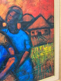 Large Signed Modern Oil on Canvas by Buchi Upjohn d. 2001