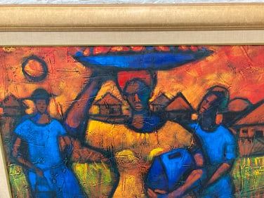 Large Signed Modern Oil on Canvas by Buchi Upjohn d. 2001