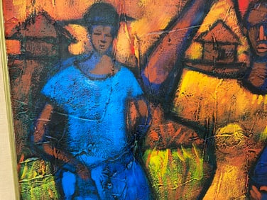 Large Signed Modern Oil on Canvas by Buchi Upjohn d. 2001